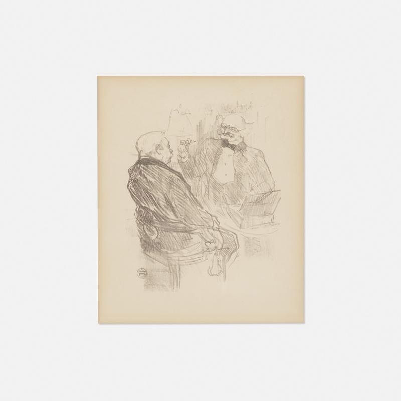 Appraisal: Henri de Toulouse-Lautrec Georges Clemenceau et l'oculiste Mayer from Au