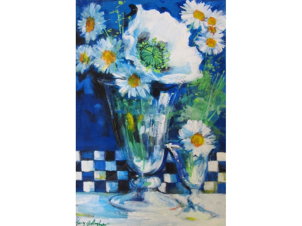 Appraisal: MARY GALLAGHER b MIXED WHITE FLOWERS IN A GLASS VASE