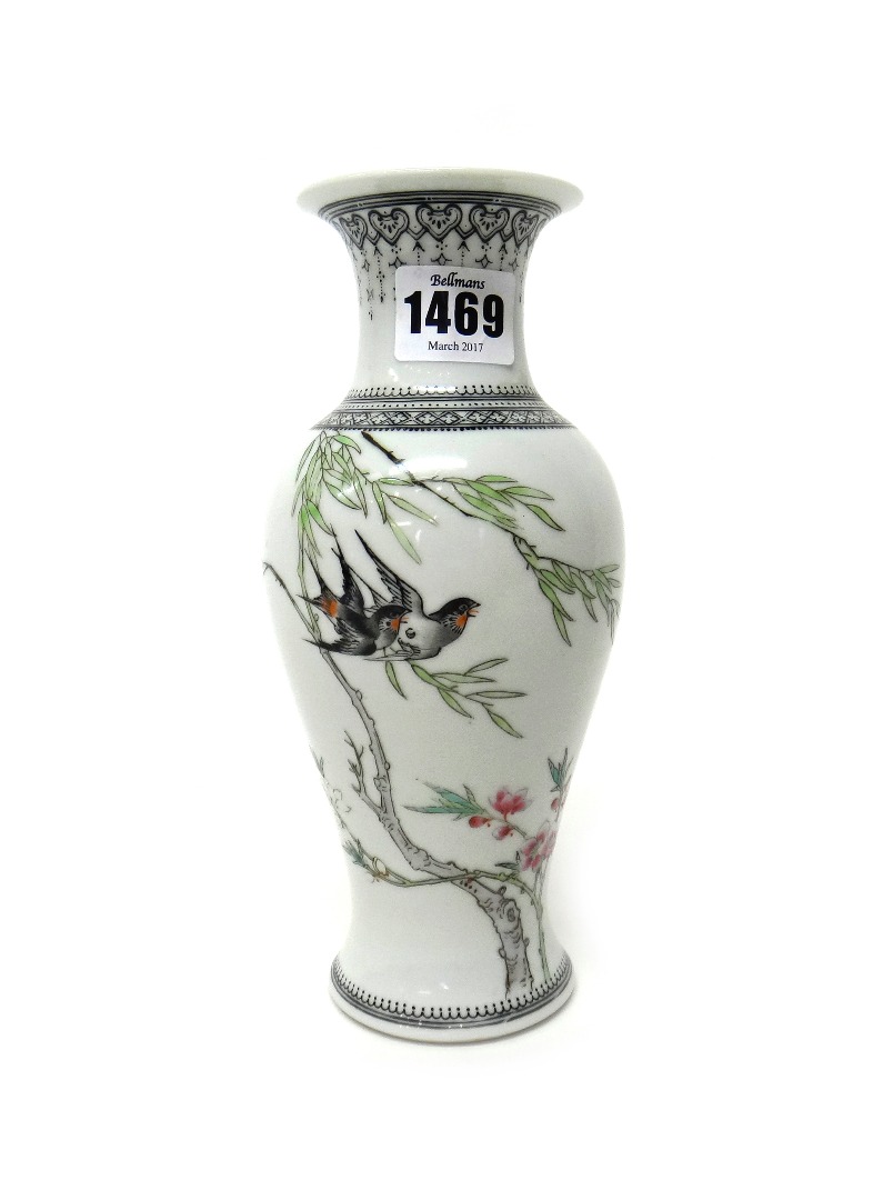 Appraisal: A Chinese porcelain famille-rose baluster vase th century painted with