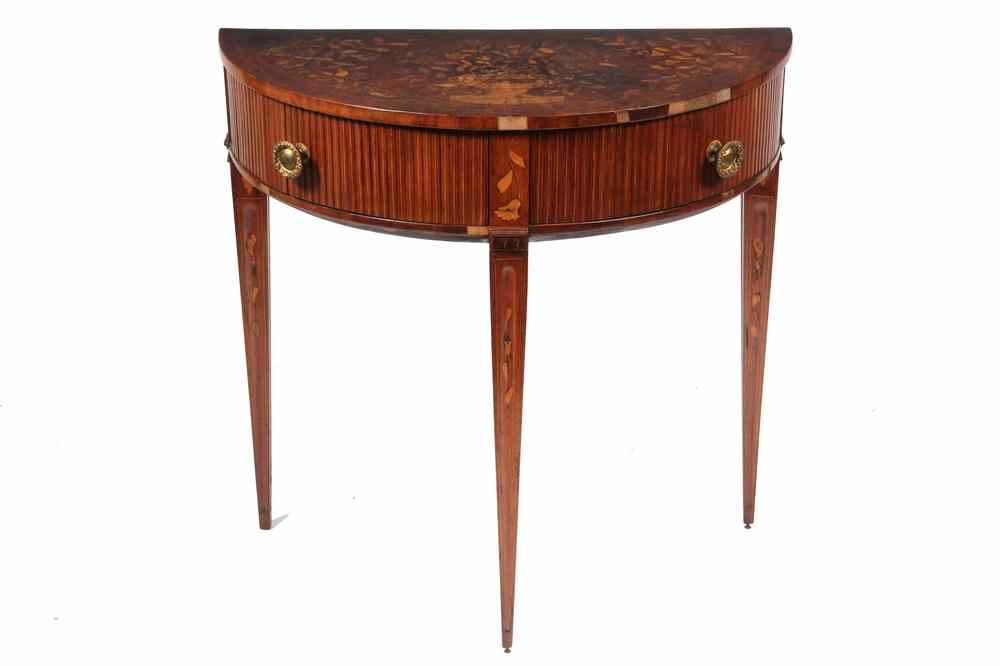 Appraisal: DUTCH INLAID HALL TABLE - Diminutive th c Dutch Inlaid