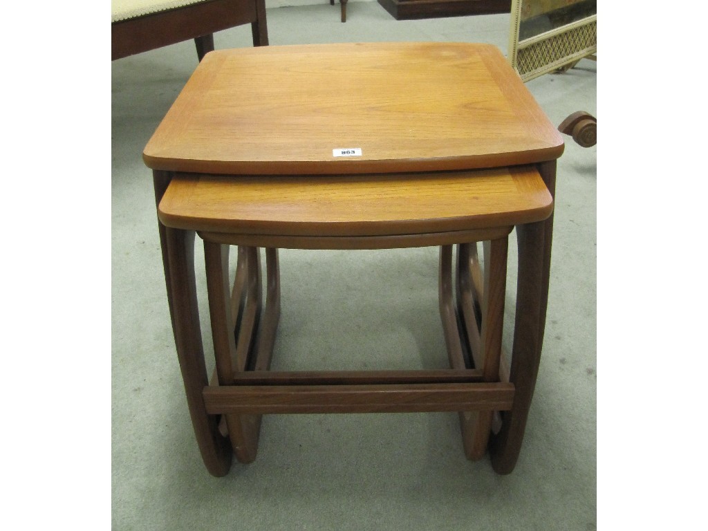 Appraisal: Teak nest of three tables