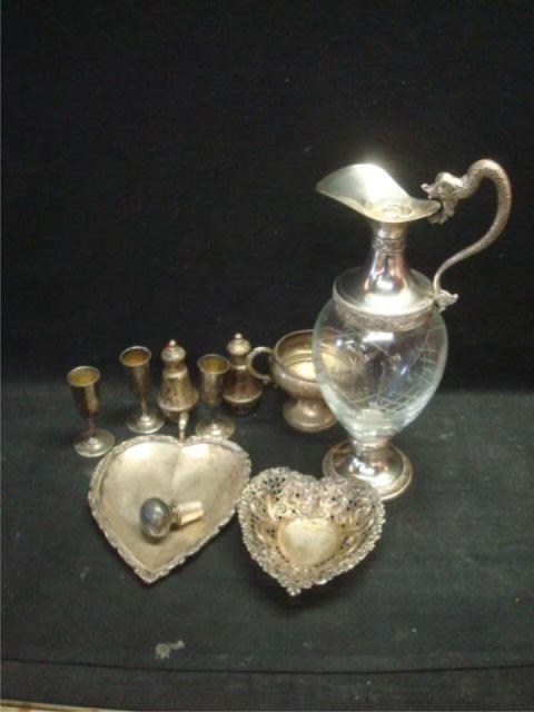 Appraisal: Lot of Assorted Sterling a Silverplate Jug From a Valley