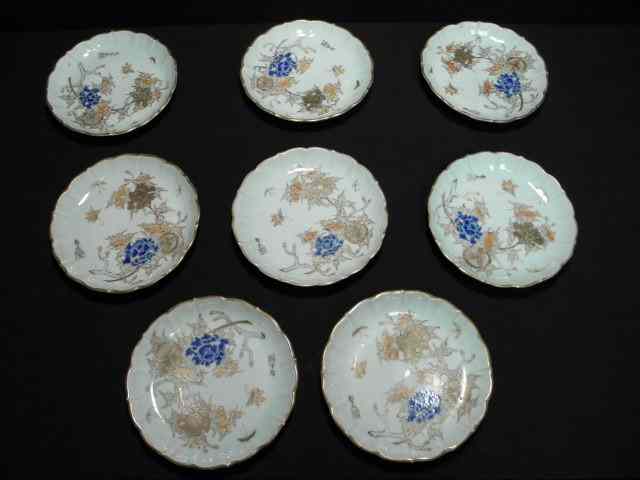 Appraisal: Eight th century Japanese Kutani ware porcelain plates Circa Each