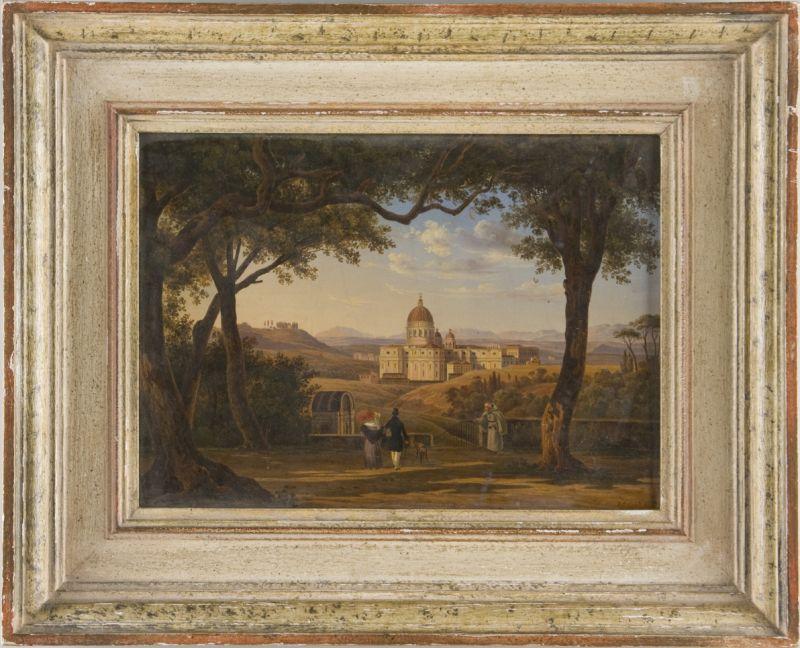 Appraisal: Italian School Cityscape th century style oil on board signed