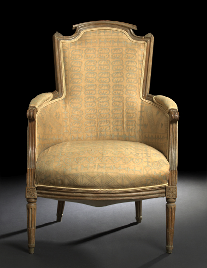 Appraisal: Louis XVI-Style Oak and Beechwood Bergere early th century the