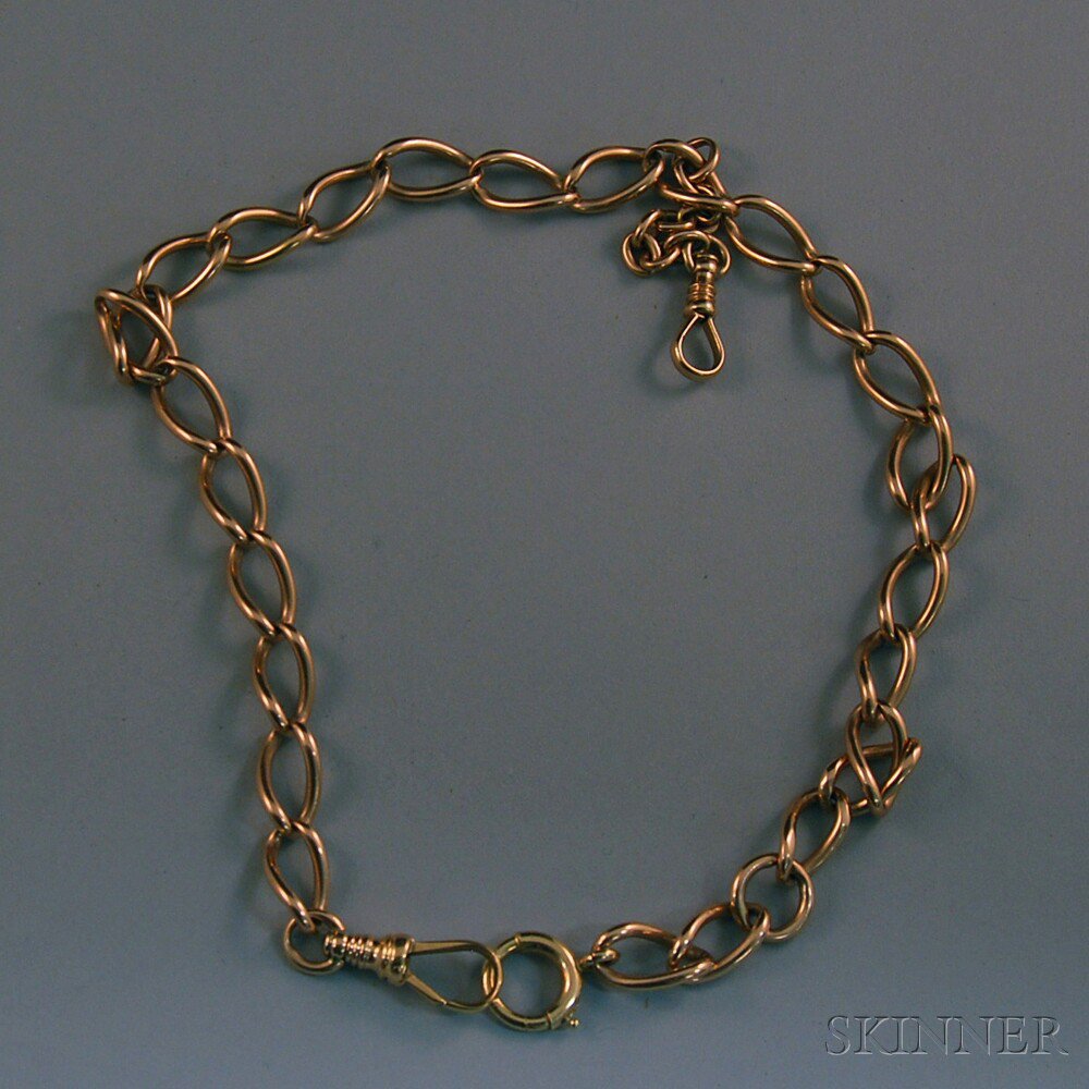 Appraisal: kt Rose Gold Watch Chain dwt lg in Provenance The