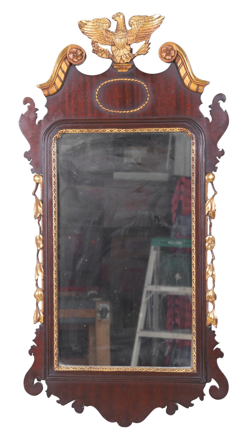 Appraisal: Bench Made Federal Style Mahogany Gilt Mirror th th c