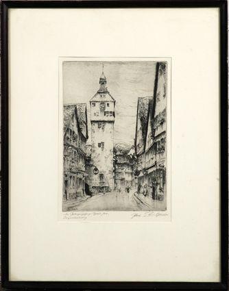 Appraisal: Paul Geissler - Street Scene Etching signed in plate lower