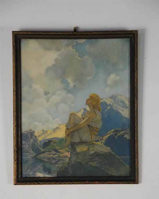 Appraisal: Maxfield Parrish Print Morning in period frame x