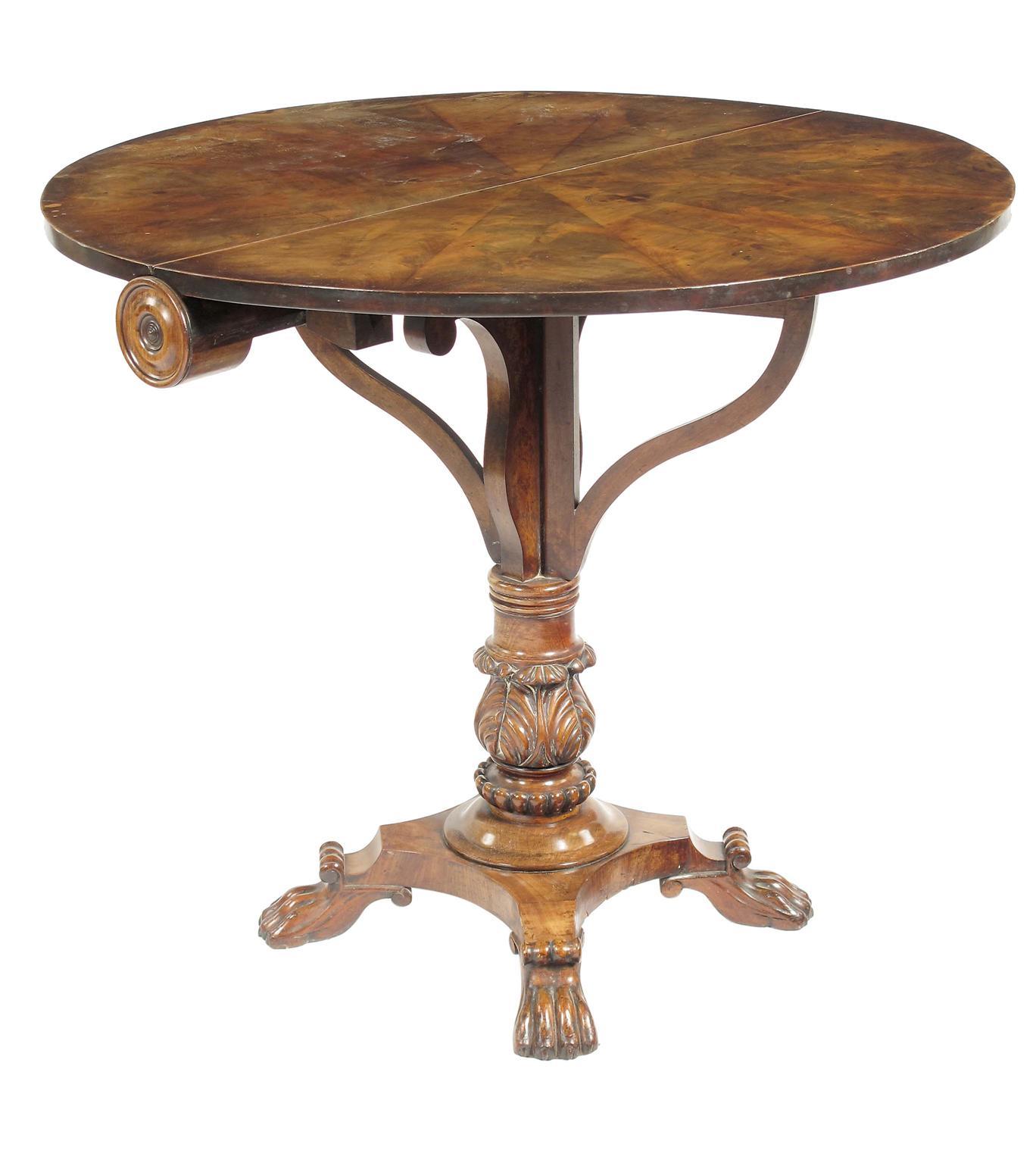 Appraisal: A th century continental mahogany drop-leaf table