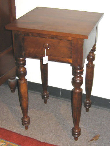 Appraisal: AMERICAN TH CENTURY WORK TABLE Square top over a single