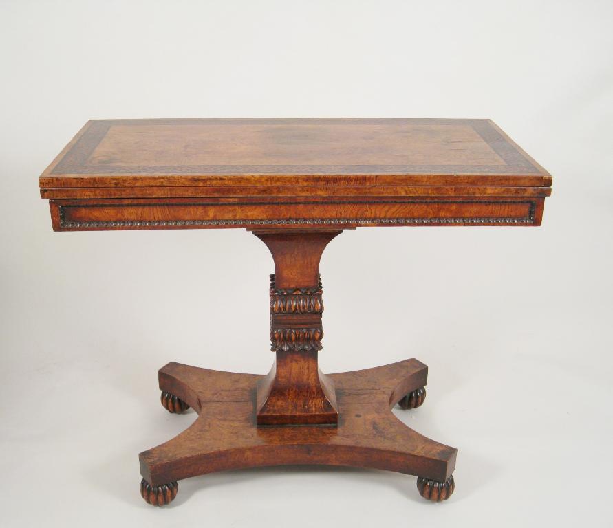 Appraisal: A Regency pollard oak Card Table in the manner of