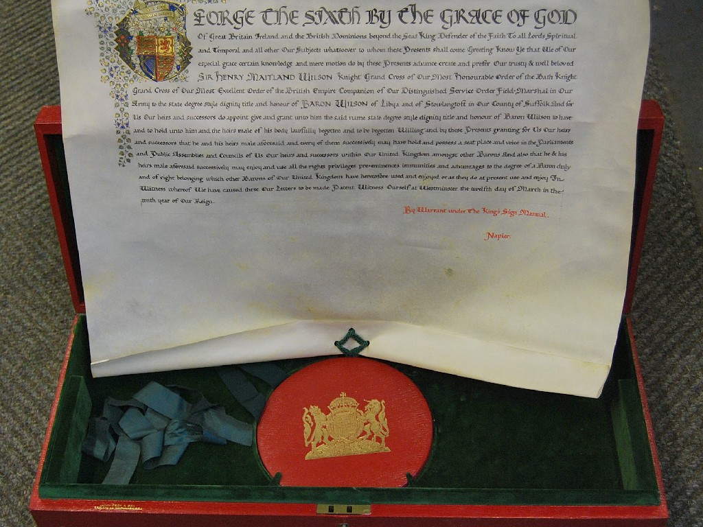 Appraisal: A George VI parchment warrant and seal of appointment to