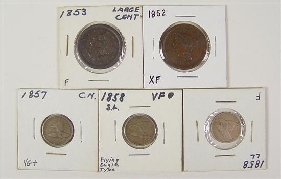 Appraisal: Nice Group of Cents XF - chocolate F Coronet Cents