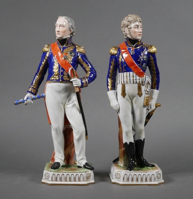 Appraisal: Dresden porcelain figures of two marshals who served Napoleon I