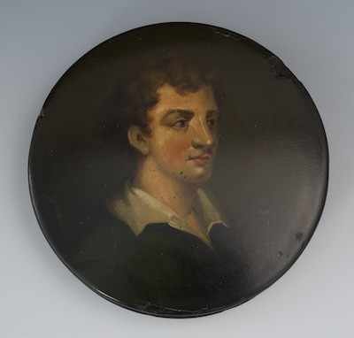 Appraisal: A Papier Mache Snuff Box of Lord Byron The -