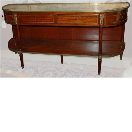 Appraisal: Louis XVI Gilt-Bronze Mounted Mahogany Console Dessert Estimate -