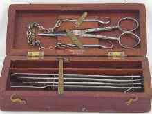 Appraisal: A mahogany cased early th c surgeon's field kit