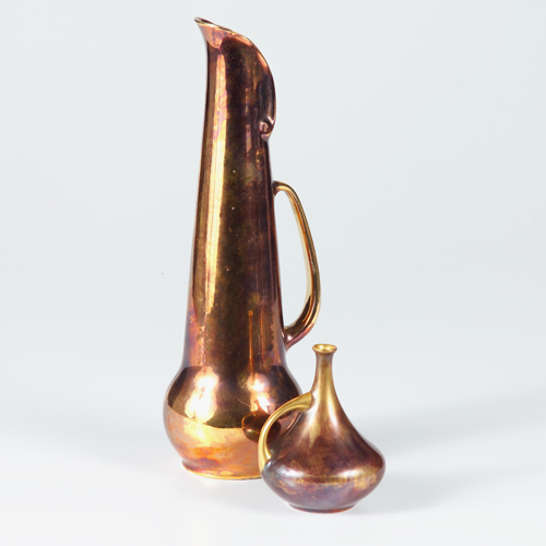 Appraisal: ARC-EN-CIEL Two vessels a tall pitcher and a squat bud