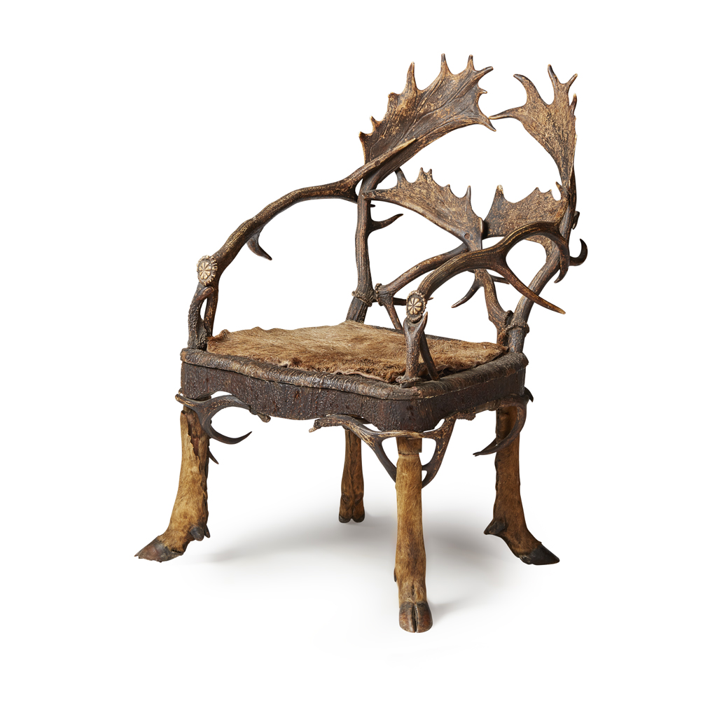 Appraisal: VICTORIAN ANTLER CHAIR SCOTTISH OR GERMAN CIRCA with back and