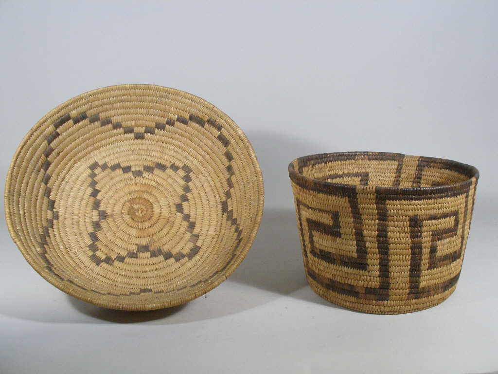 Appraisal: Two Native American Papago Tribe Baskets Arizona c s the