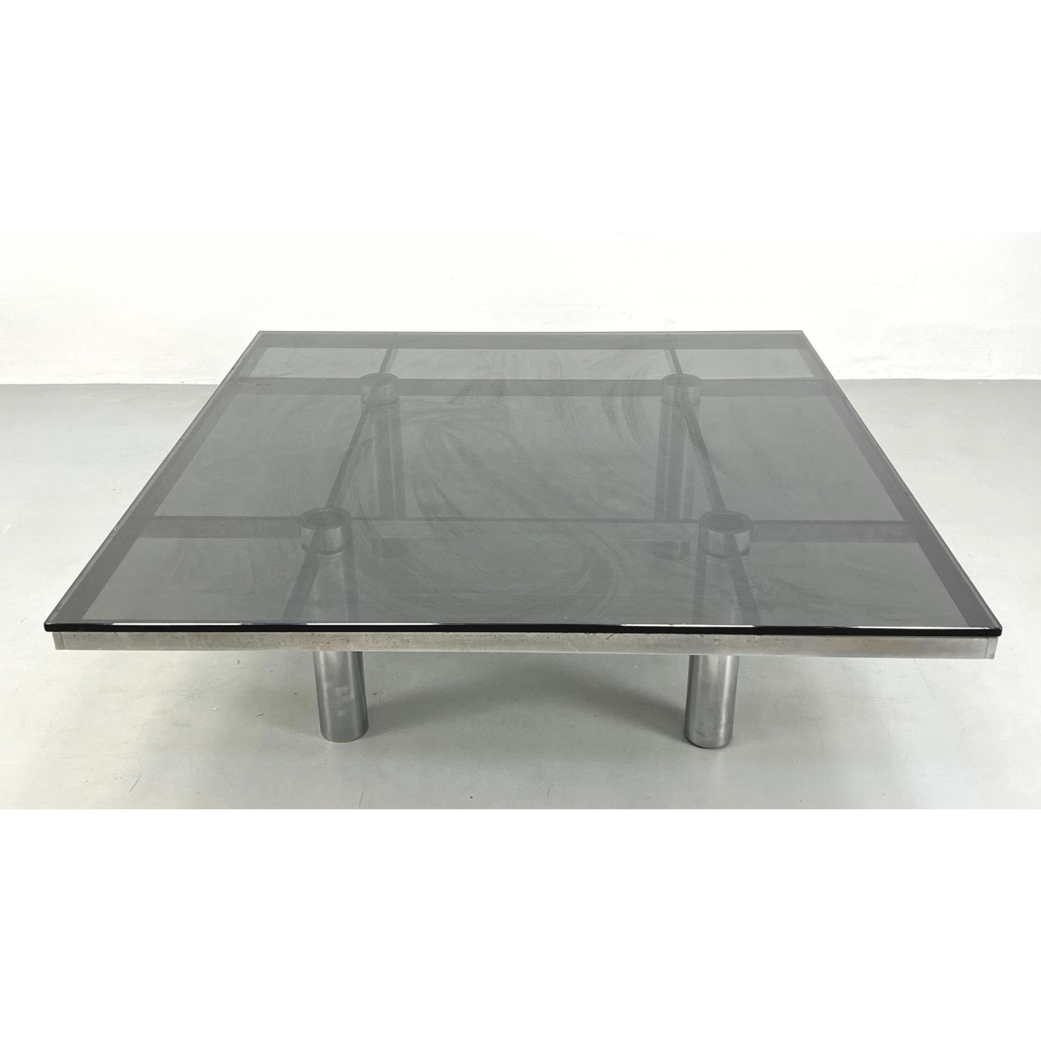 Appraisal: KNOLL GAVINA Glass TOBIA SCARPA Chrome Table thick tubular steel