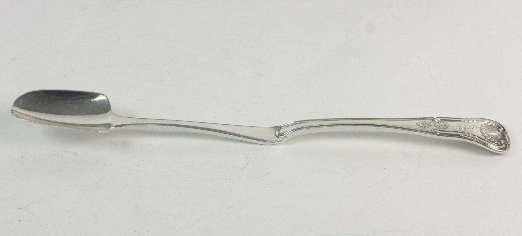 Appraisal: An American silver kings pattern stilton scoop M Miller circa