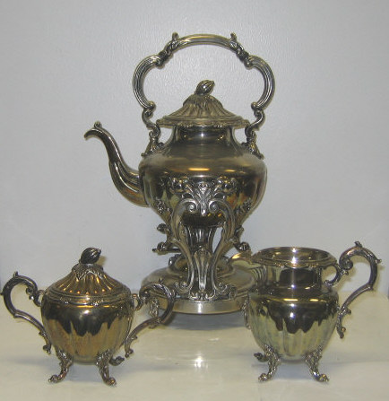 Appraisal: SEVEN-PIECE PLATED SILVER TEA COFFEE SET Birmingham Silver Co Inc