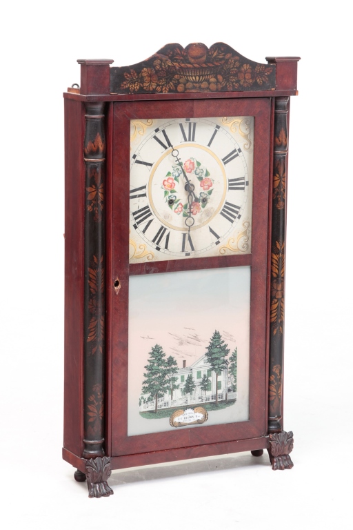 Appraisal: Second quarter th century mahogany and pine Case with stenciled