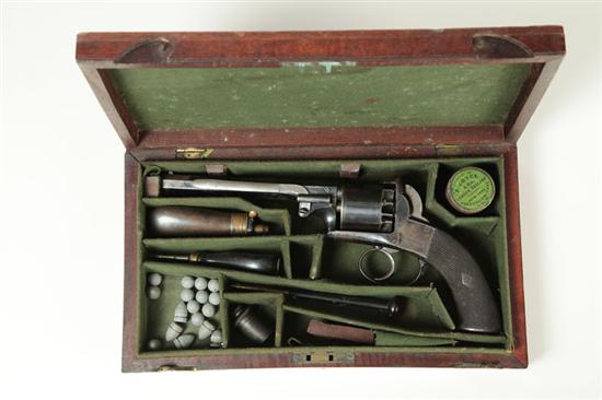 Appraisal: CASED WEBLEY-TYPE REVOLVER England mid th century caliber frame marked