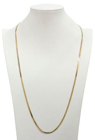 Appraisal: Estate Italian Silmar kt yellow gold flat herringbone necklace having