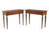 Appraisal: TABLES - Italian Mahogany Narrow Hall Tables with tapered reeded