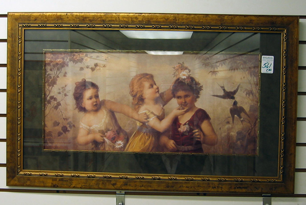 Appraisal: TWO COLOR PRINTS in the Victorian taste three children playing