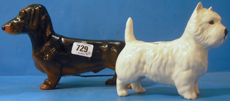 Appraisal: Beswick Large Daschund and West Highland Rerrier ear Chipped