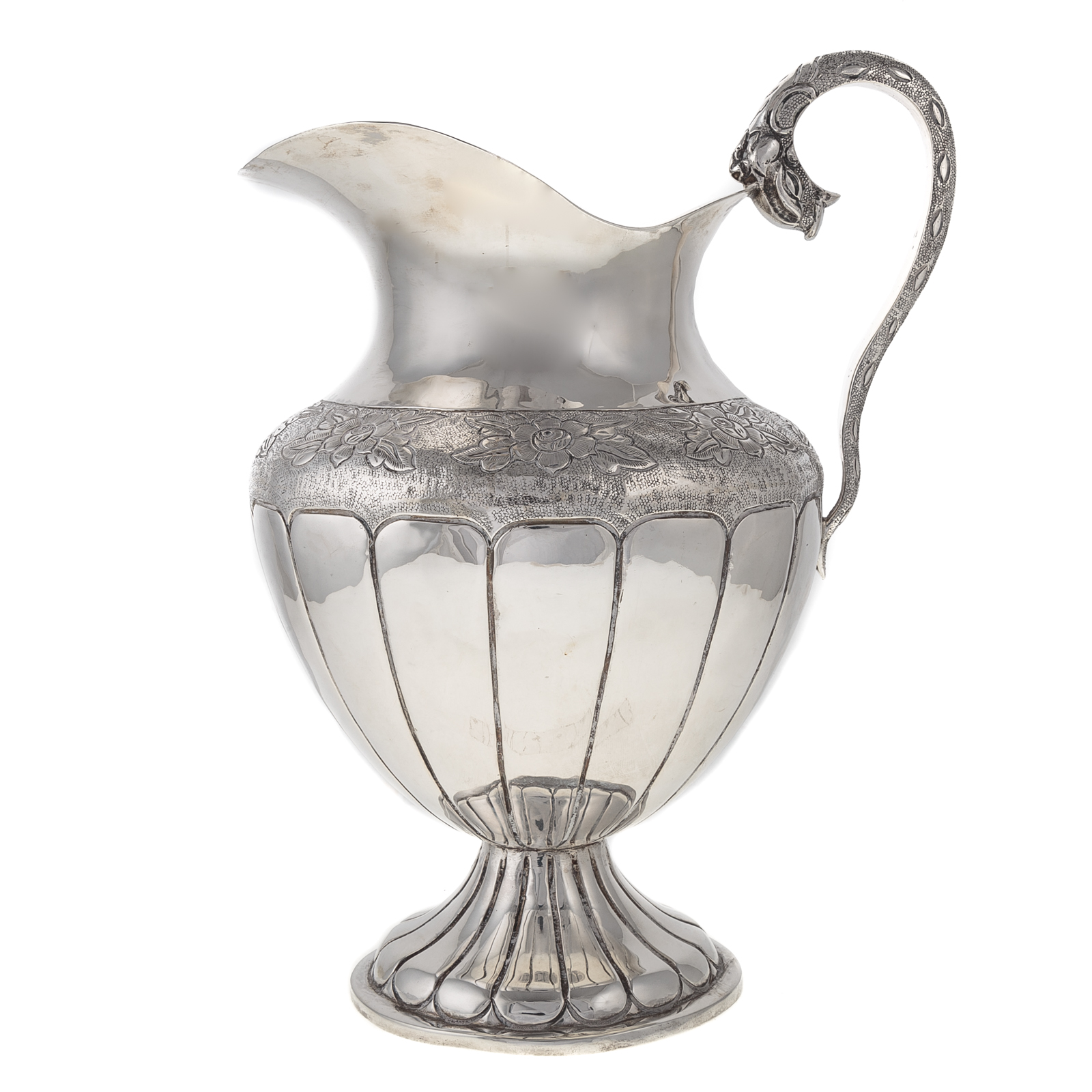 Appraisal: EARLY MEXICAN SILVER WATER PITCHER c - s Taxco silver