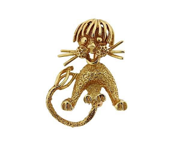 Appraisal: K Gold Little Lion Brooch Pin METAL K gold MEASUREMENTS