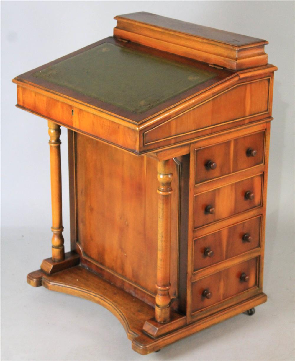 Appraisal: VICTORIAN STYLE YEW WOOD AND MAHOGANY DAVENPORT DESK having a