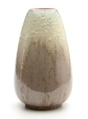 Appraisal: FULPER Large bullet-shaped vase covered in a fine ivory to