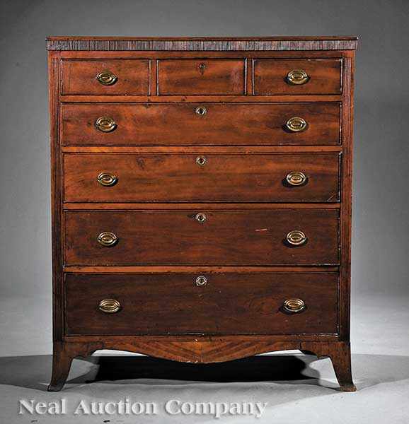 Appraisal: An American Federal Walnut Tall Chest early th c mid-Atlantic