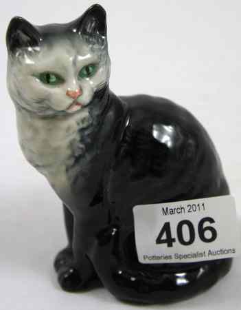 Appraisal: Beswick Cat Seated Model Black and White Gloss