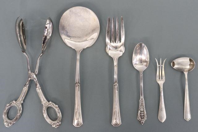 Appraisal: lot of Sterling silver flatware including salad serving tongs Web