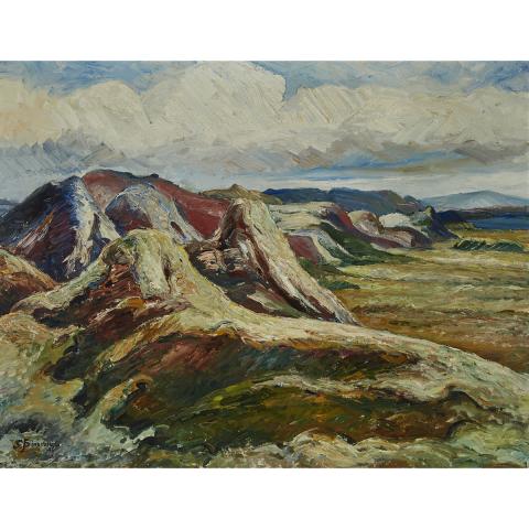 Appraisal: Sveinn Thorarinsson - ICELANDIC LANDSCAPE Icelandic Oil on canvas signed