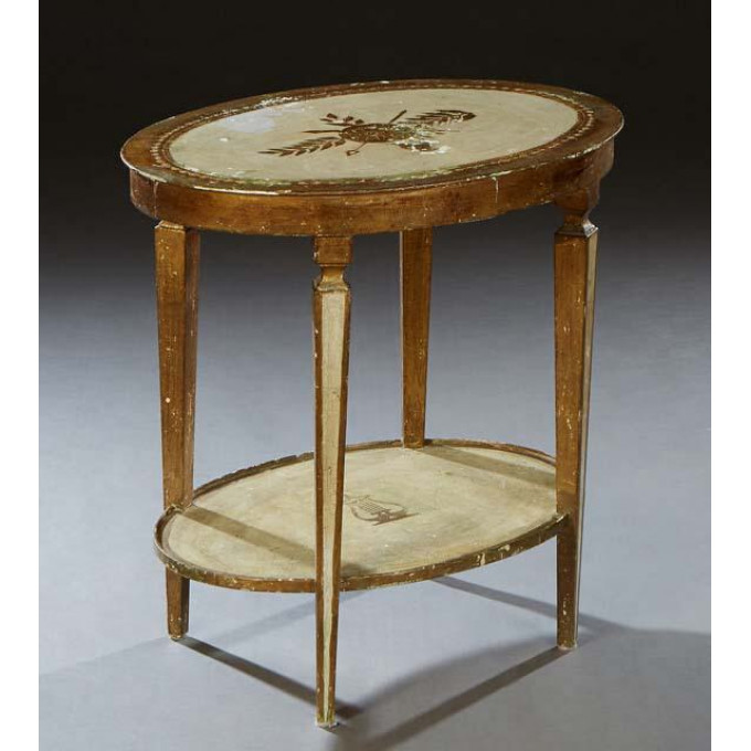 Appraisal: Italian Polychromed and Gilt Decorated Side Table late th c