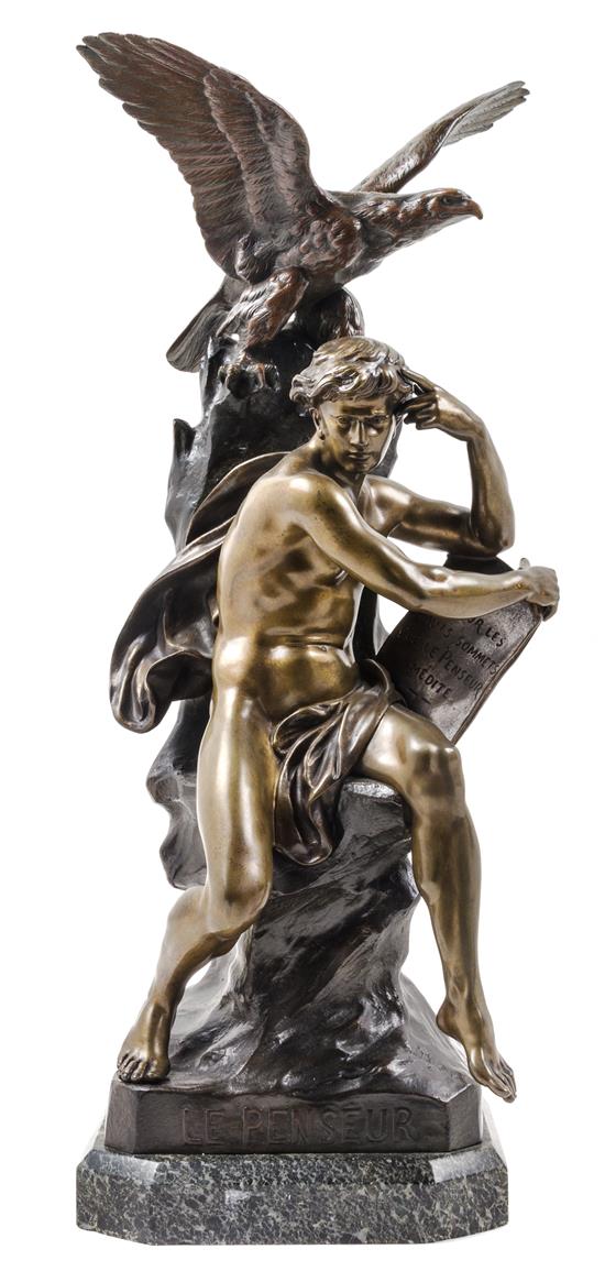 Appraisal: Sale Lot Emile Louis Picault French - Le Penseur bronze