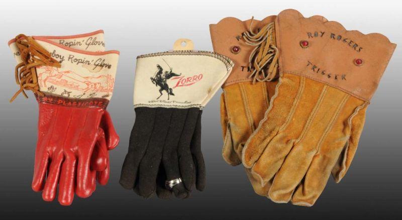 Appraisal: Lot of Pairs of Western Character Glove Sets Description Includes