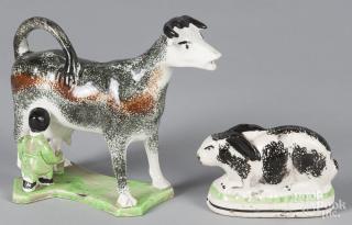 Appraisal: Spatter cow creamer th c '' h together with a