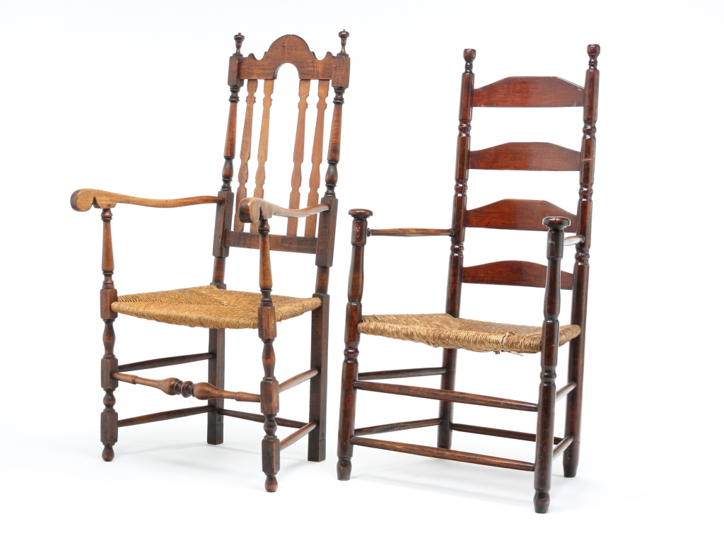 Appraisal: TWO EARLY AMERICAN SIDE CHAIRS th and early th century