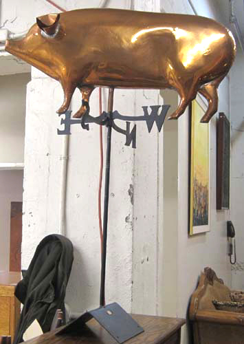 Appraisal: COPPER PIG WEATHER VANE made by John Garret Thew of