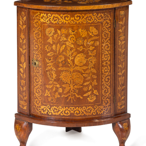 Appraisal: A Dutch Marquetry Corner Cabinet th Century Height x width