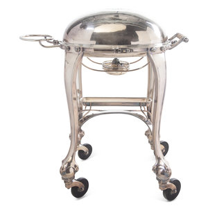 Appraisal: An English Silver-Plate Roast Cart Elkington and Co Birmingham Circa